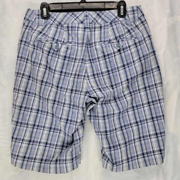 Eddie Bauer Shorts Bermuda Chino Flat Front Plaid Size 8 - Picture 3 of 7